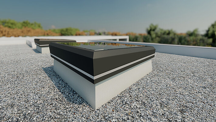 Finestra per tetti piani con telaio in alluminio 3°