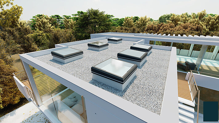 Finestra per tetti piani con telaio in alluminio 3°